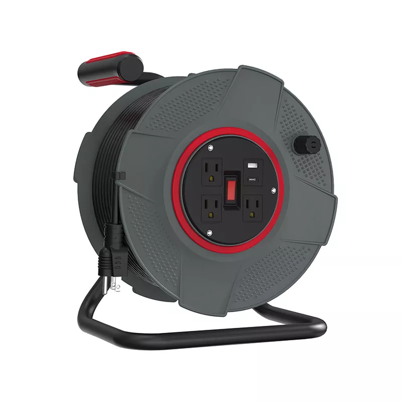 3 stopkontak Usb Kabel Plastik Reel 100ft