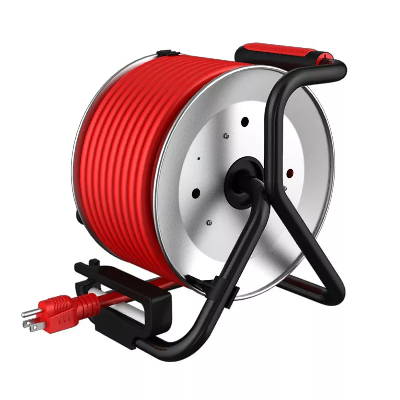 4 Outlet Usb2.4a Reel Kabel Logam 50ft