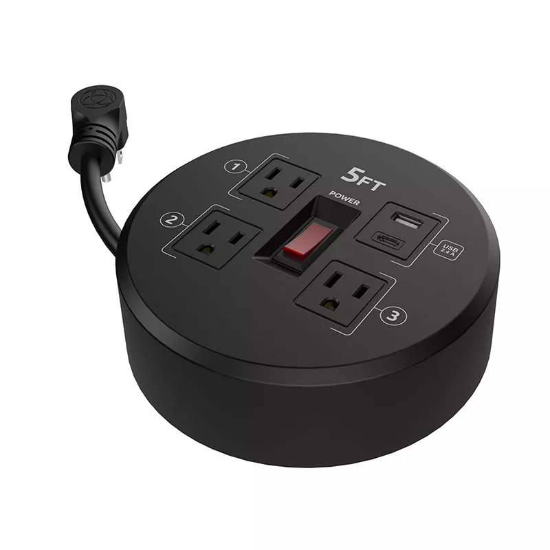 Mini 3 Outlet Usb2.4a Reel Kabel Plastik